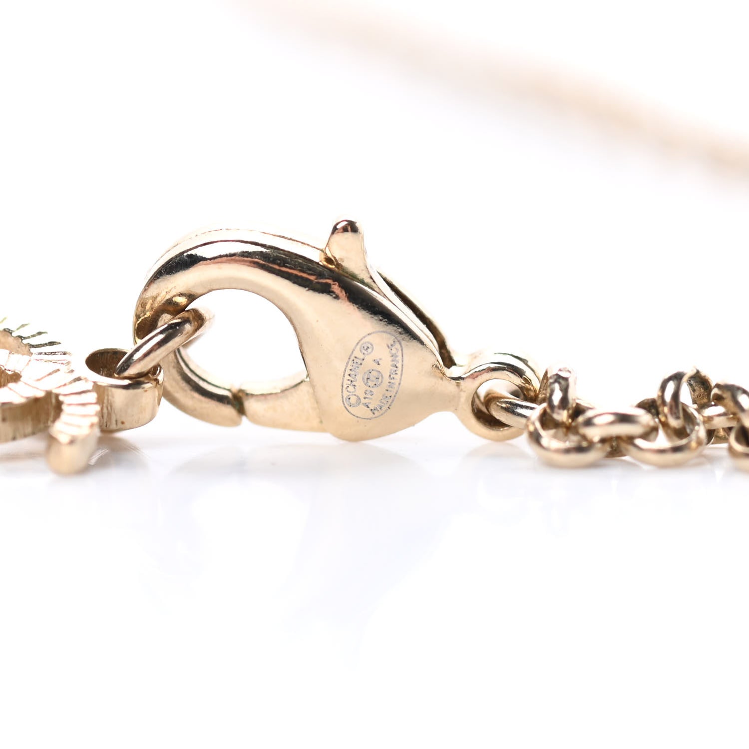 Chanel Crystal Pearl Papyrus Necklace Gold 4 of 5