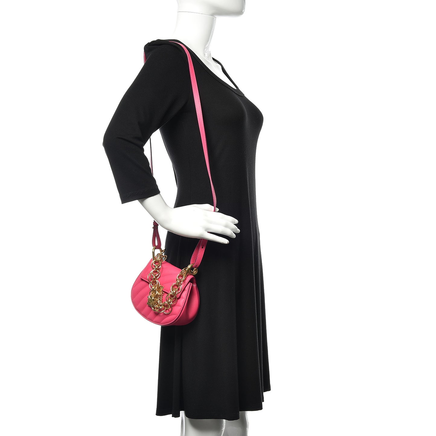 Calfskin Quilted Nano Drew Bijou Shoulder Bag Fuchsia Rose
