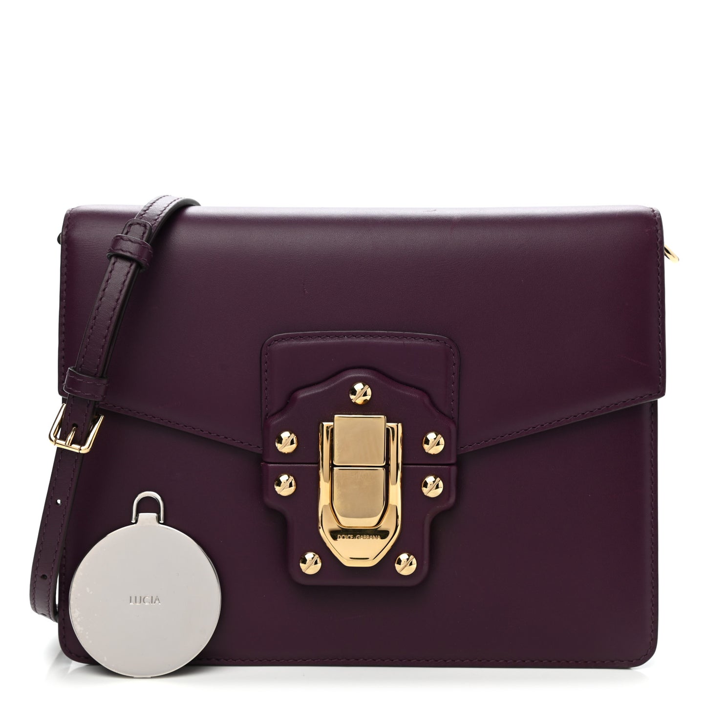 Calfskin Lucia Satchel Purple