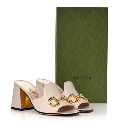 Gucci Nappa Horsebit 75mm Slide Sandals 37 Mystic White 10 of 10