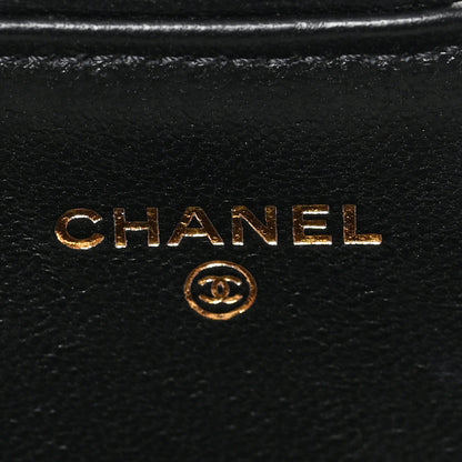Chanel Lambskin Quilted Large Gusset Flap Wallet Black 6 of 7