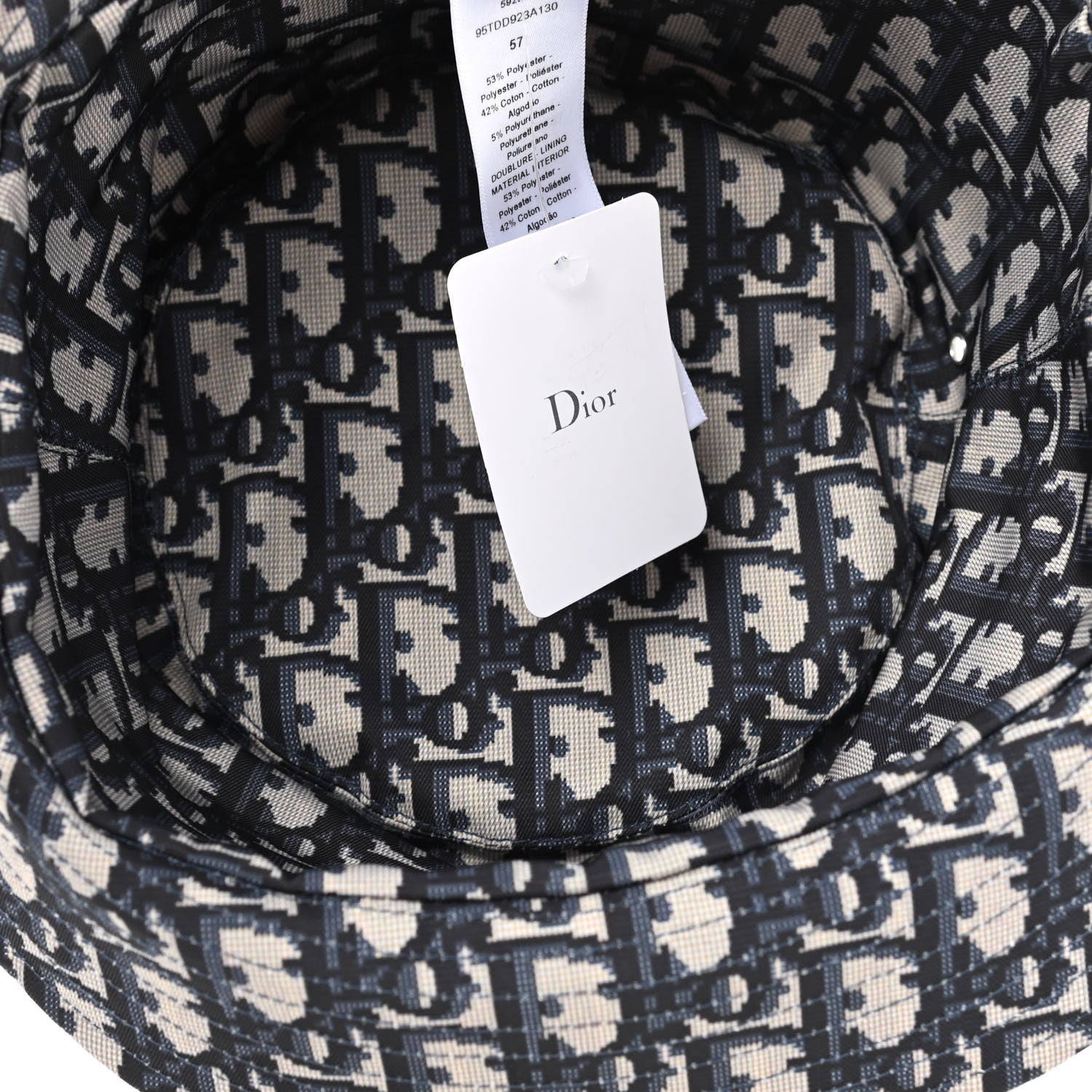 Christian Dior Oblique Reversible Teddy-D Brim Bucket Hat 57 Black 10 of 11