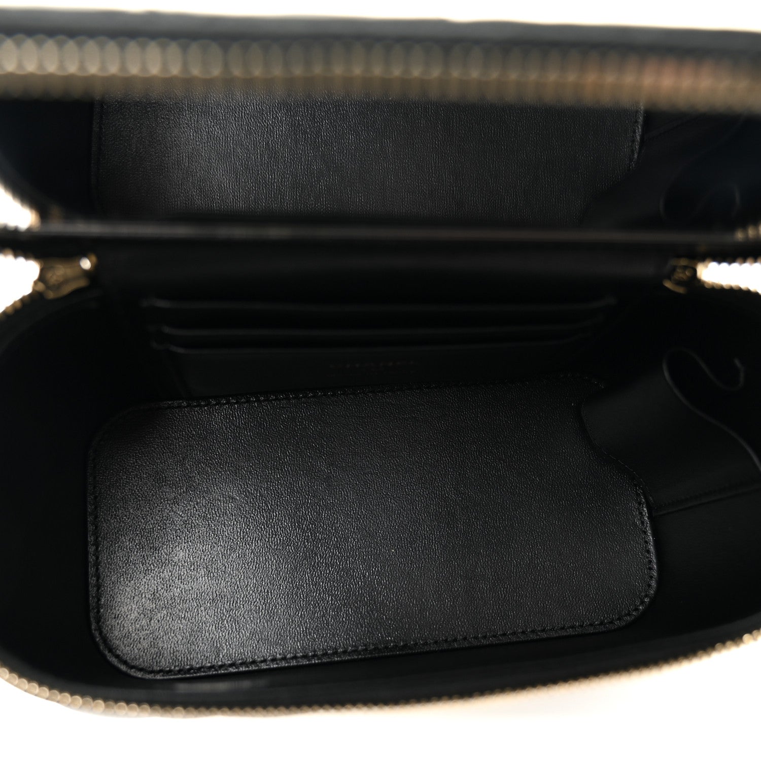 Chanel Lambskin Quilted Metal Small Top Handle Vanity Case With Chain Black 4 of 9