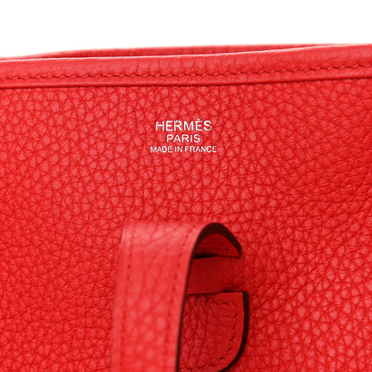 Hermes Taurillon Clemence Evelyne III PM Rouge De Coeur 6 of 10