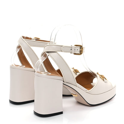 Gucci Quentin Granada Kid Horsebit 25/60mm Platform Sandals 38.5 Mystic White 4 of 11