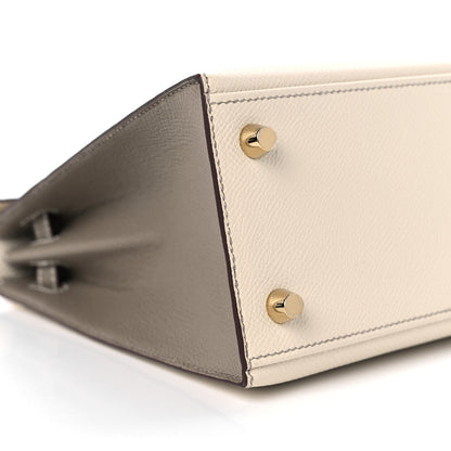 Hermes Epsom Bi-Color Horseshoe Kelly Sellier 25 Craie Gris Asphalte 7 of 8