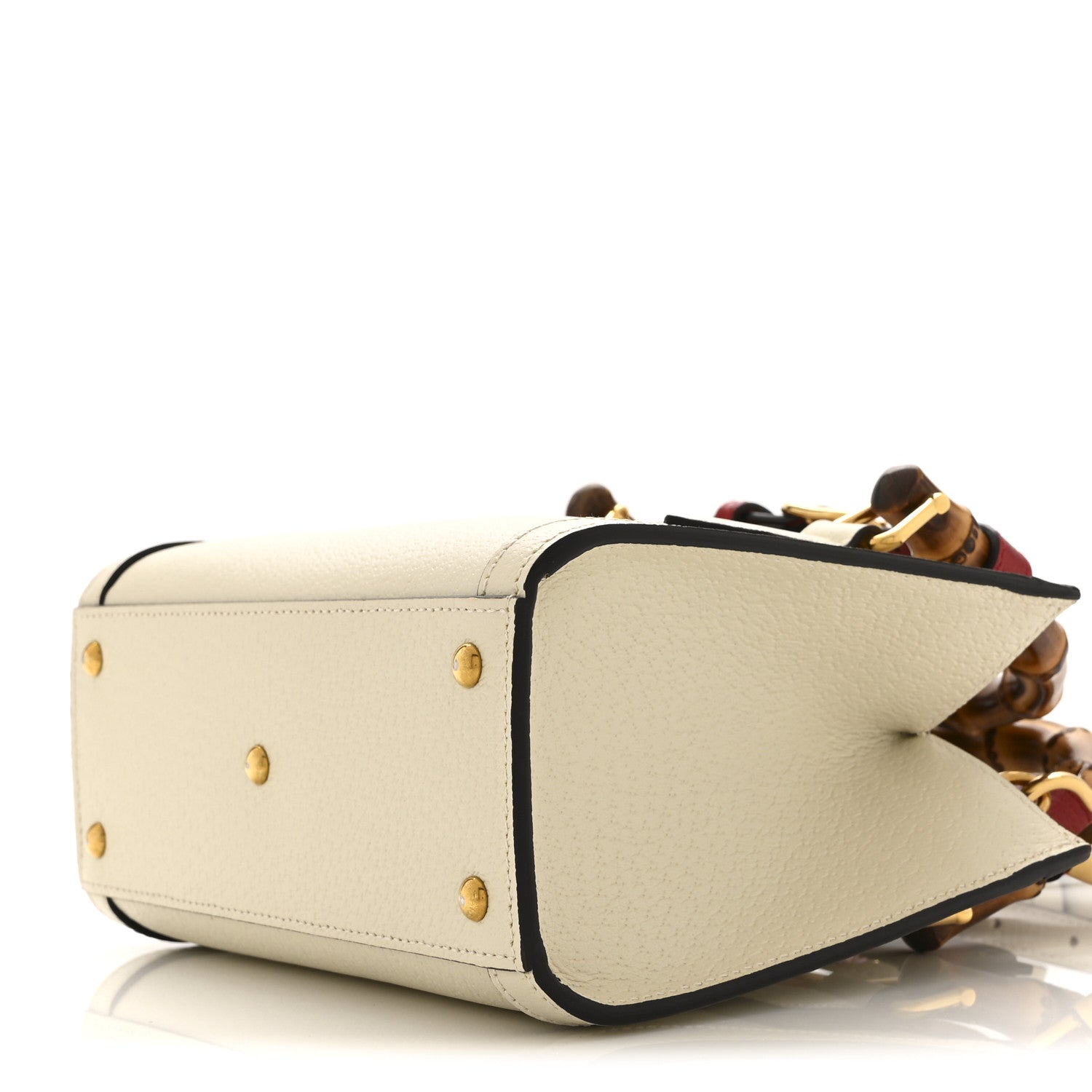 Gucci Textured Dollar Calfskin Web Mini Diana Tote Bag Mystic White 11 of 11