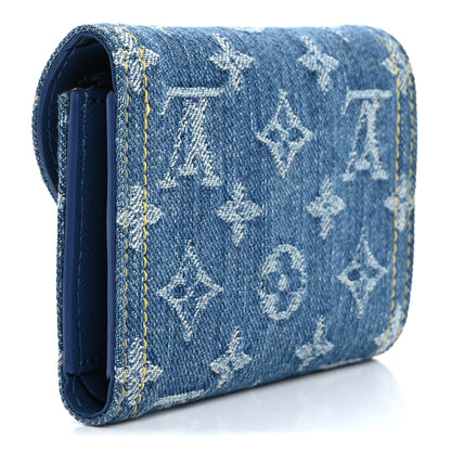 Louis Vuitton Denim Amelia Compact Wallet Blue 3 of 7