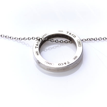 Tiffany Sterling Silver 1837 Circle Pendant Necklace 4 of 8