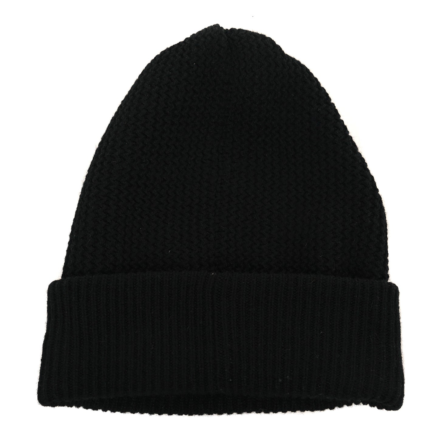 Cashmere Sequin Logo Beanie Hat Black Gold