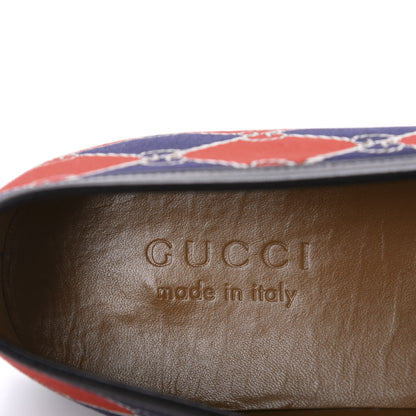 Gucci Mini GG Rhombus Chain Horsebit Mens Jordaan Loafers 10 Royal Bleuett Red 7 of 10