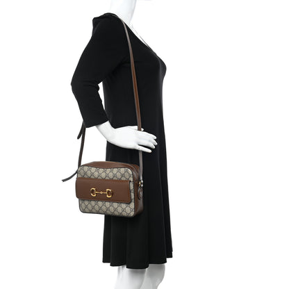 Gucci GG Supreme Monogram Small Horsebit 1955 Shoulder Bag Beige Brown Sugar 2 of 11