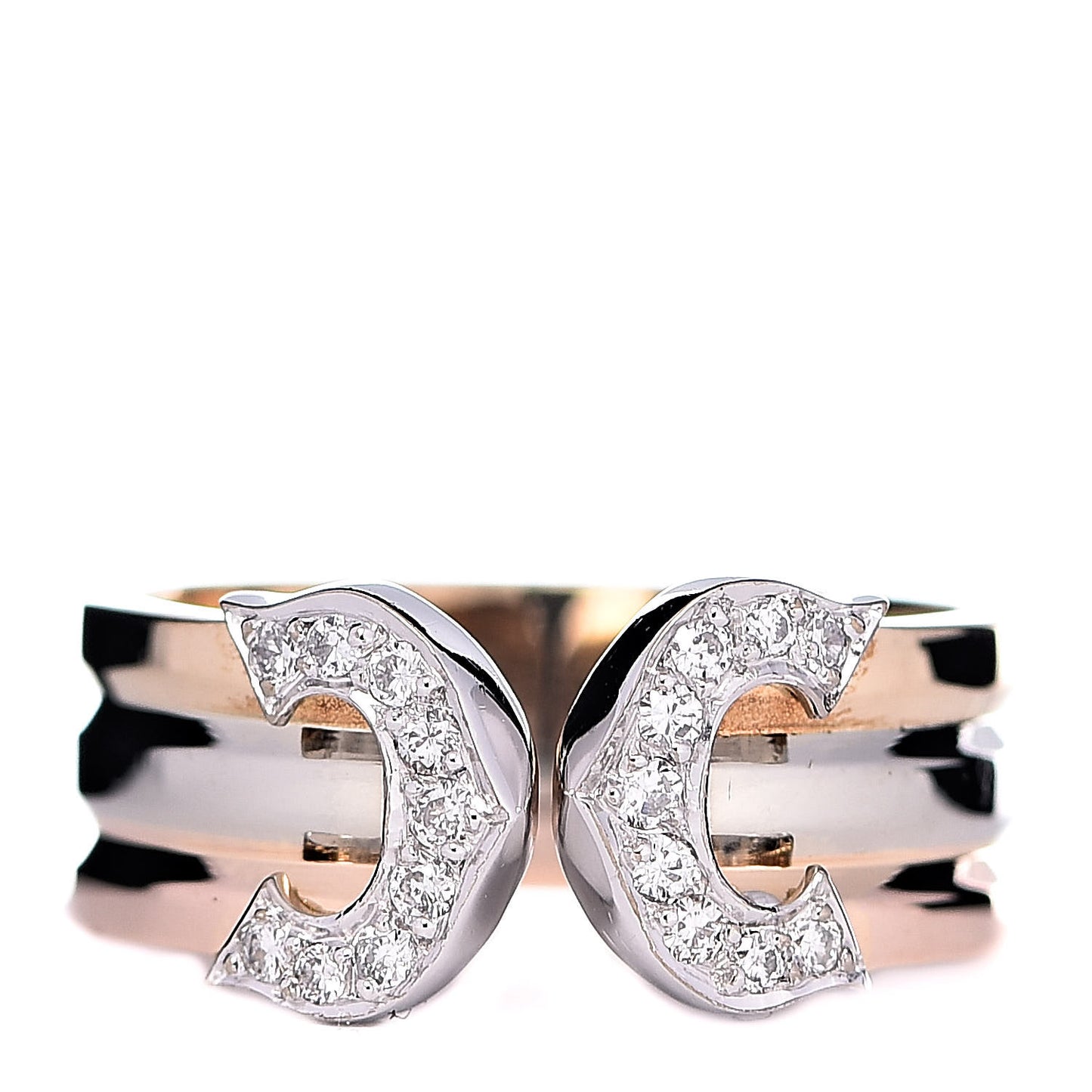 18K Pink Yellow White Gold Diamond C De Ring 45 3.25
