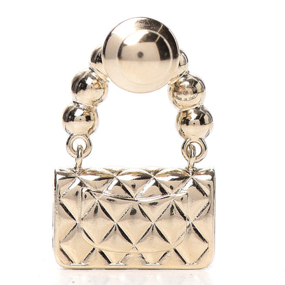 Chanel Pearl Quilted Flap Brooch Gold 3 of 4