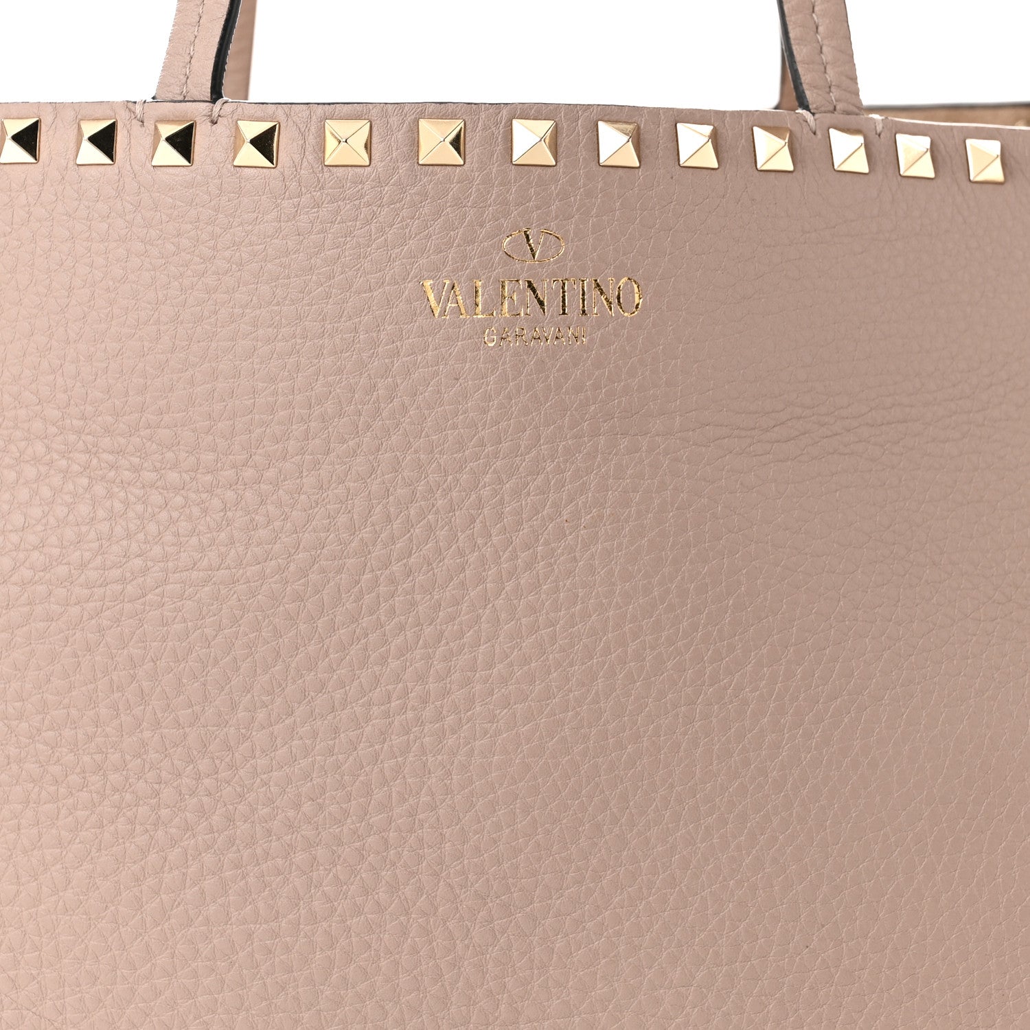 Valentino Garavani Grained Calfskin Rockstud Shoulder Tote Poudre 7 of 9