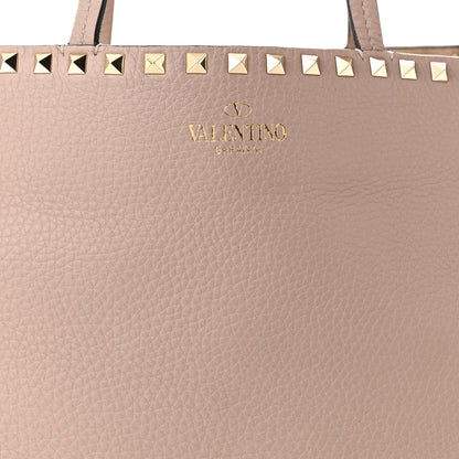 Valentino Garavani Grained Calfskin Rockstud Shoulder Tote Poudre 7 of 9