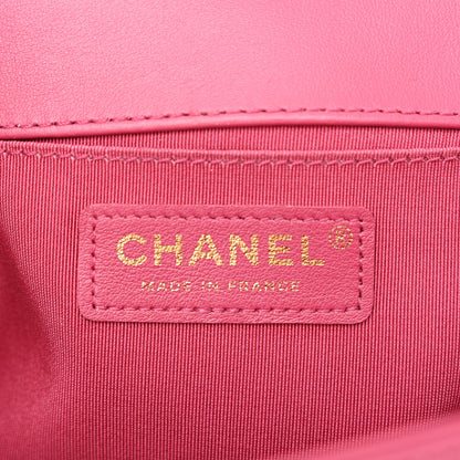 Chanel Lambskin Tweed Quilted Medium Boy Flap Dark Pink 6 of 10