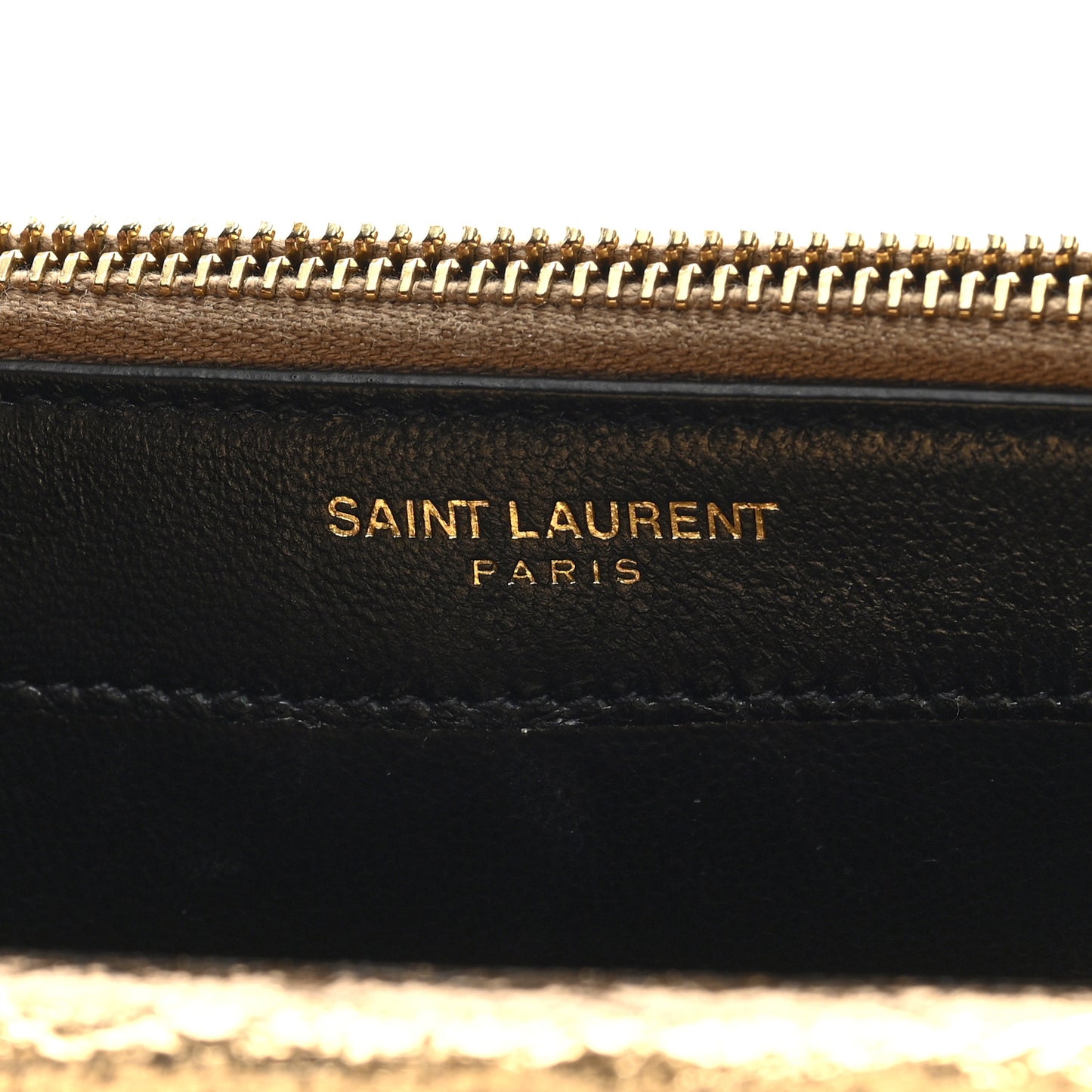 Metallic Calfskin Classic Monogram Kate Tassel Chain Wallet Gold