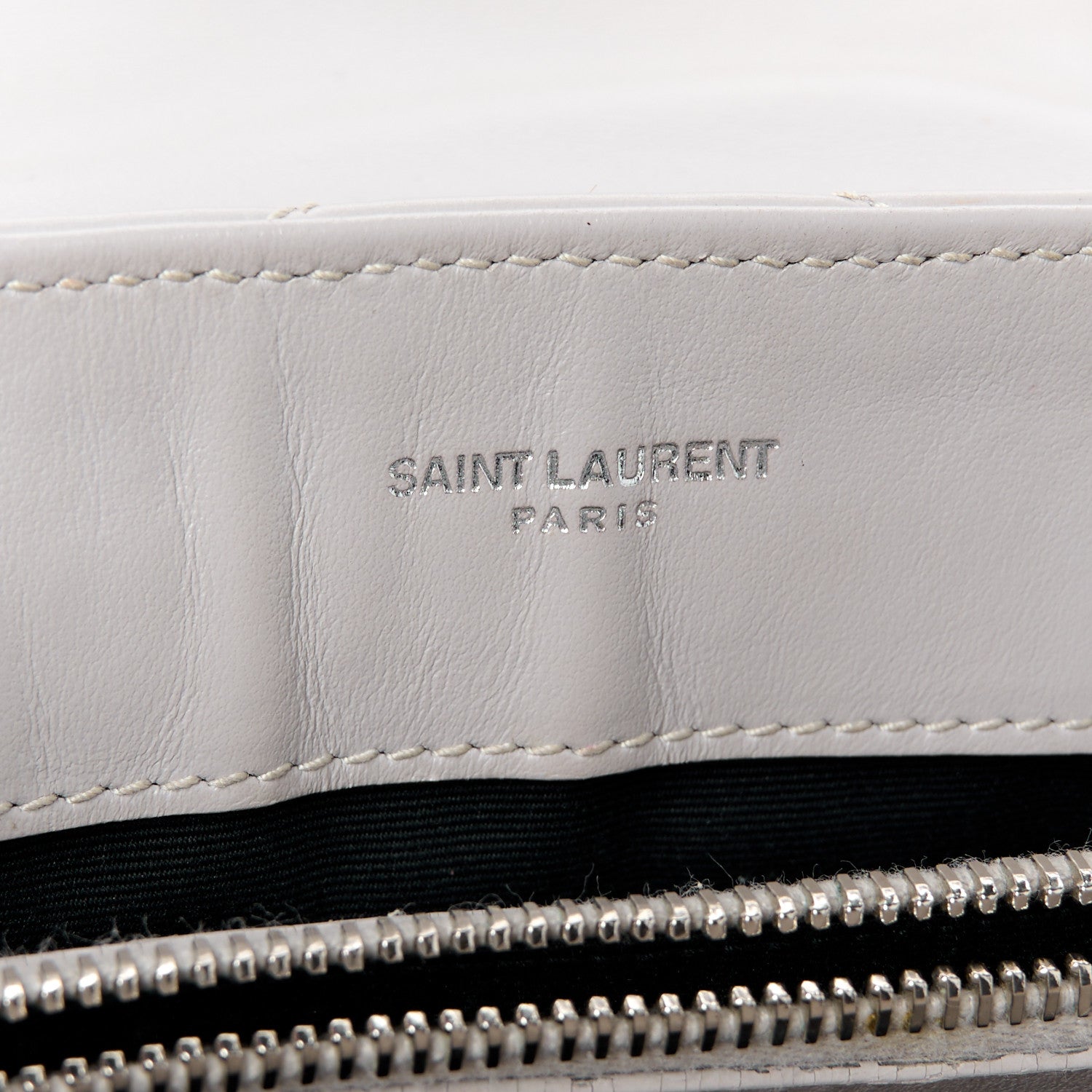 Saint Laurent Calfskin Y Quilted Monogram Small Loulou Chain Satchel Granite 6 of 14