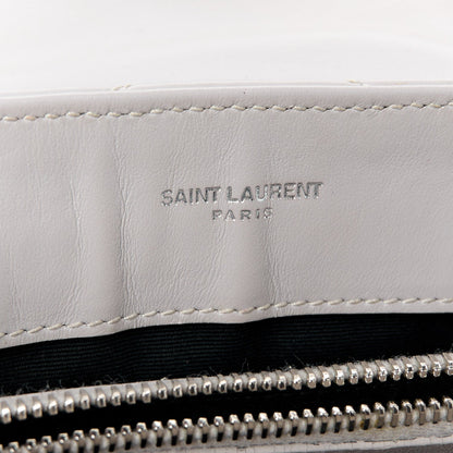 Saint Laurent Calfskin Y Quilted Monogram Small Loulou Chain Satchel Granite 6 of 14