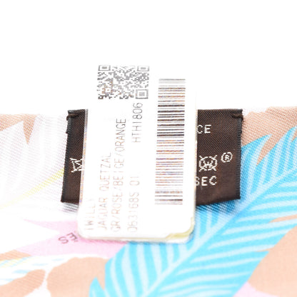 Hermes Silk Jaguar Quetzal Twilly Rose Beige Orange 3 of 5