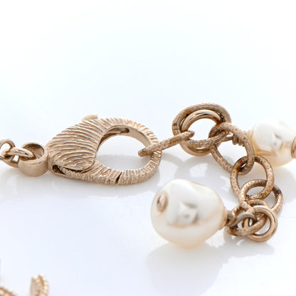 Chanel Pearl Crystal CC Flower Bracelet Gold 5 of 8