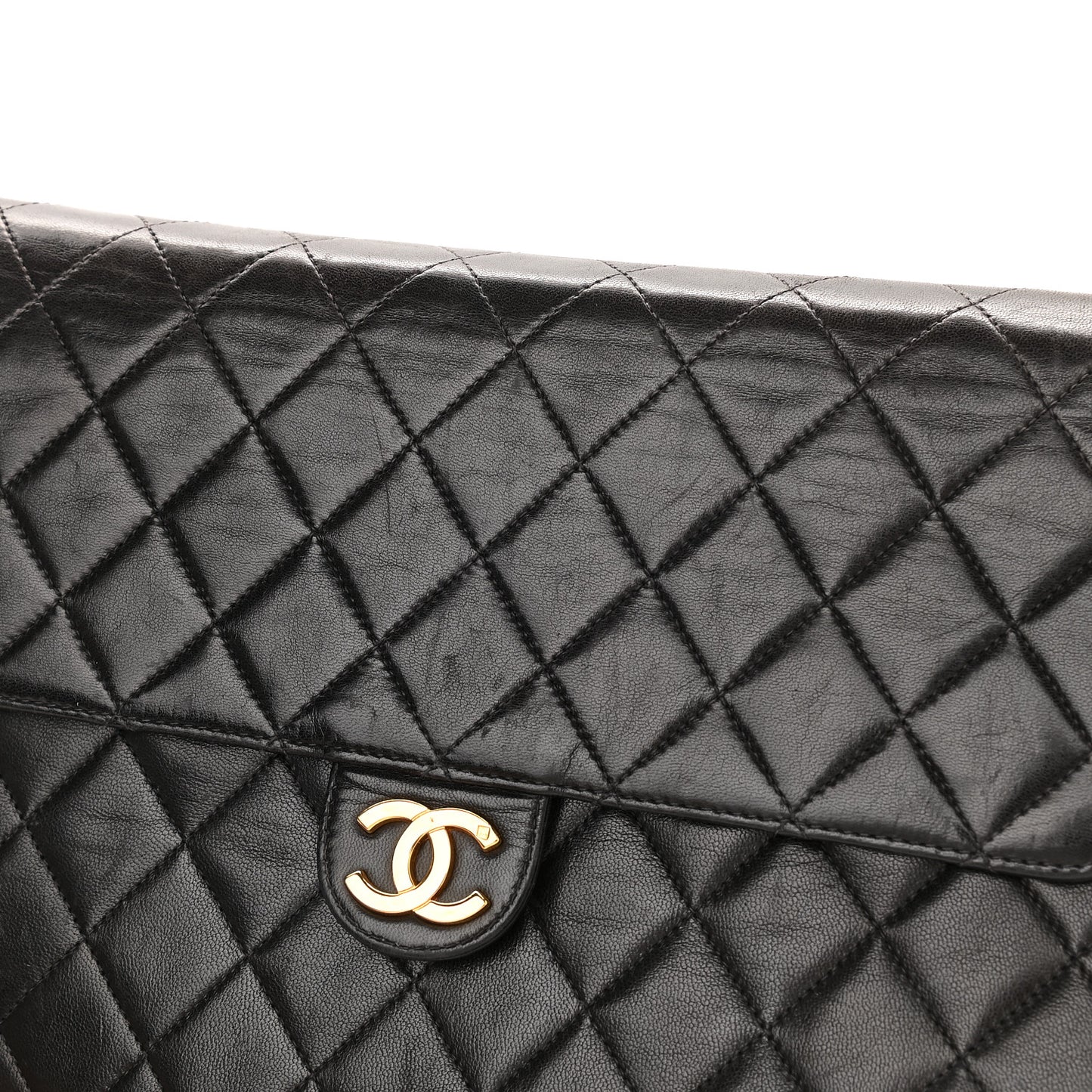 Lambskin Quilted Small Single Flap Black