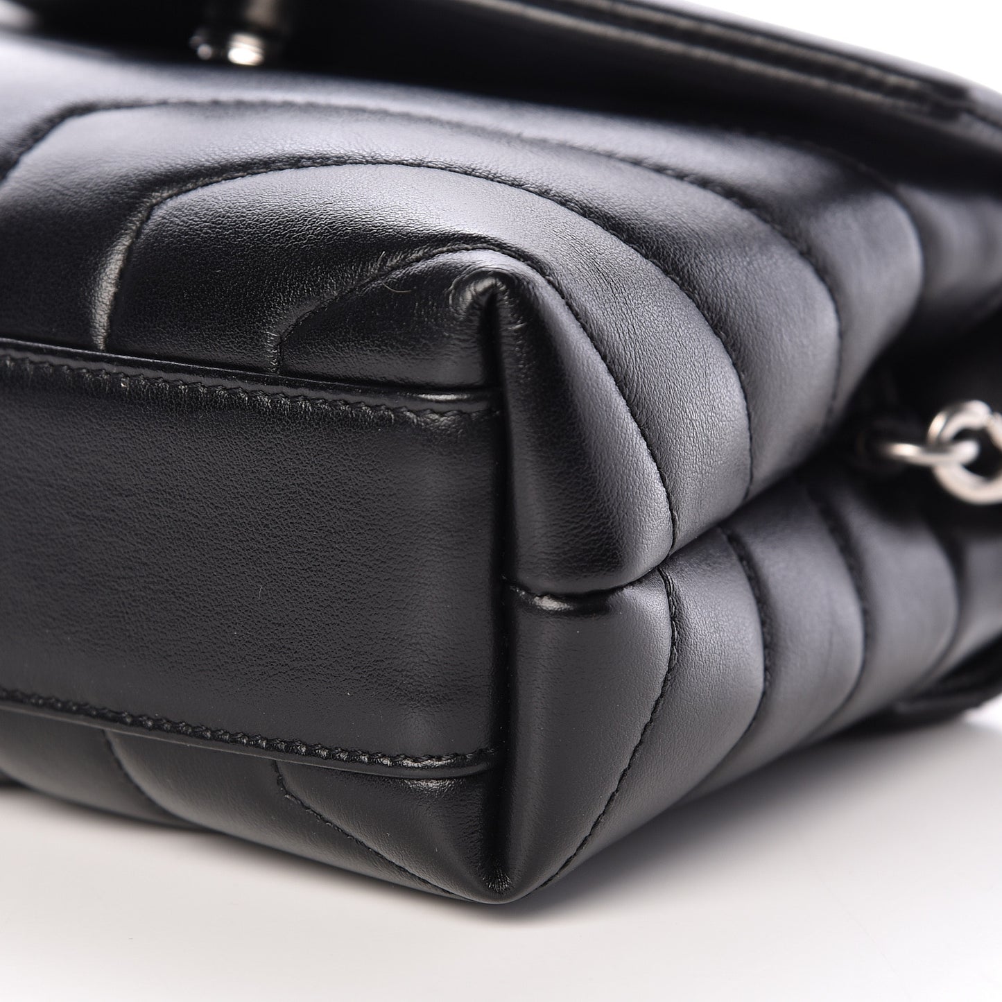 Calfskin Y Quilted Monogram Toy Loulou Crossbody Bag Black
