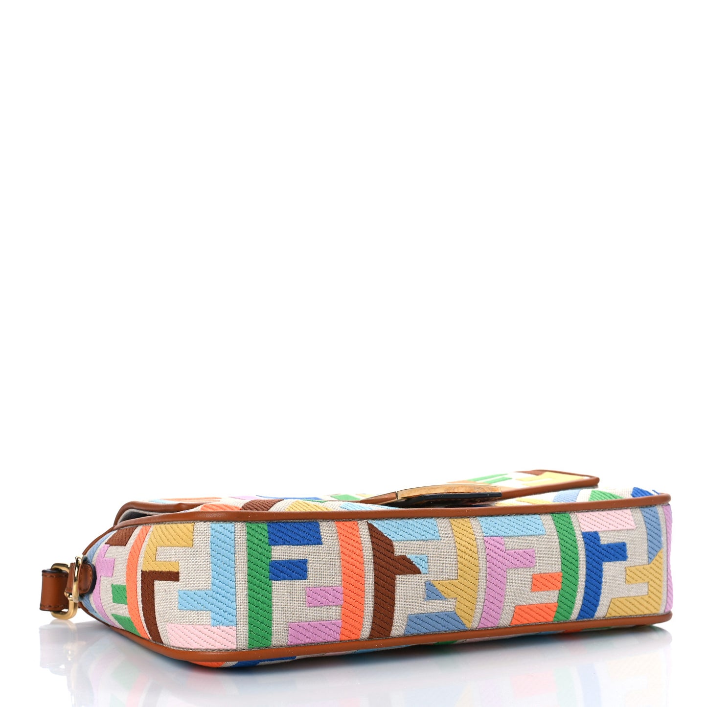 Kuban Canvas Vitello King FF Embroidered Baguette Grezzo Multicolor