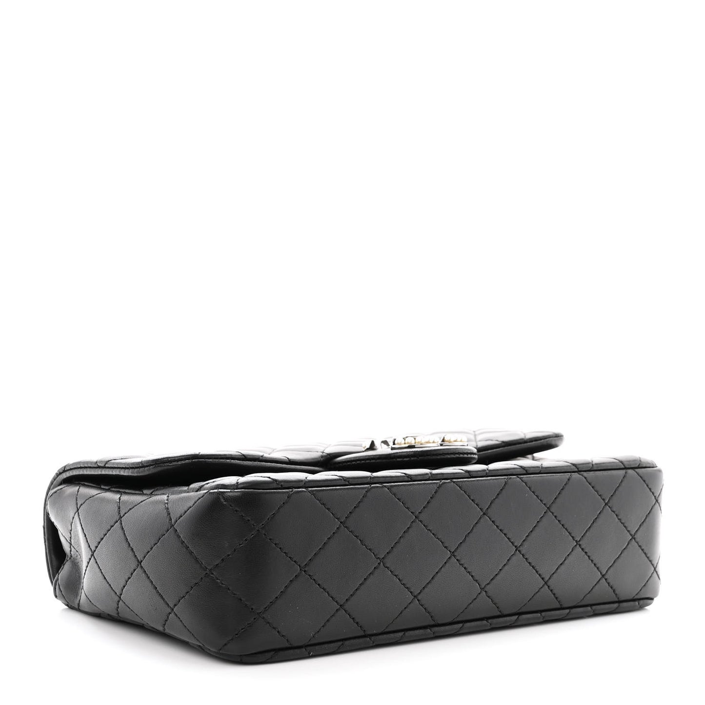 Lambskin Quilted Medium Westminster Pearl Flap Black