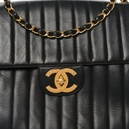 Chanel Lambskin Vertical Quilted XL Jumbo Single Flap Black 9 of 12