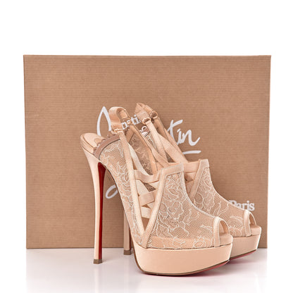 Christian Louboutin Satin Lace Chantilly Guiptik 150 Pumps 36 Nude 8 of 8