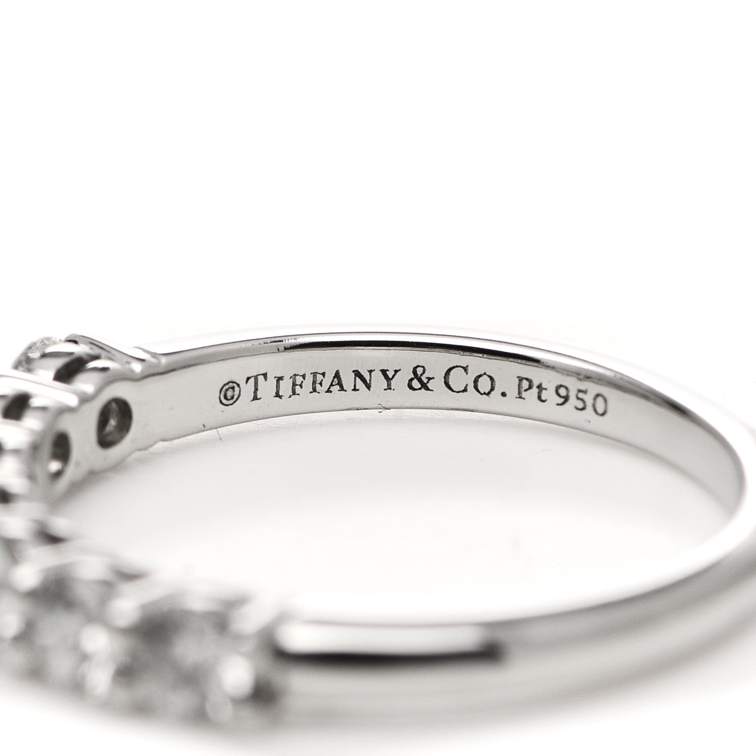 Tiffany Platinum Diamond 3mm Embrace Half Circle Band Ring 49 5 5 of 5