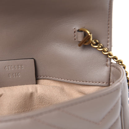 Gucci Calfskin Matelasse Super Mini GG Marmont Shoulder Bag Porcelain Rose 9 of 11