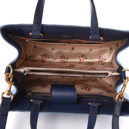 Gucci Denim Matelasse Small Pearly GG Marmont Tote Blue 5 of 11
