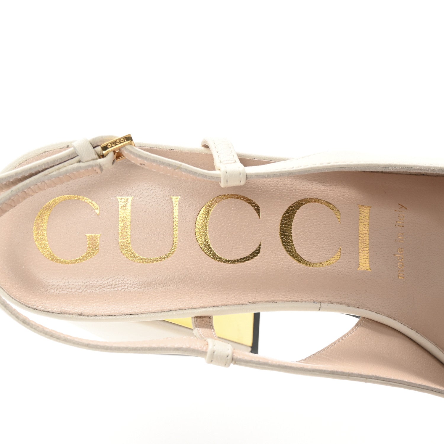 Gucci Malaga Kid Horsebit 75mm Slingback Pumps 38 Mystic White 8 of 9