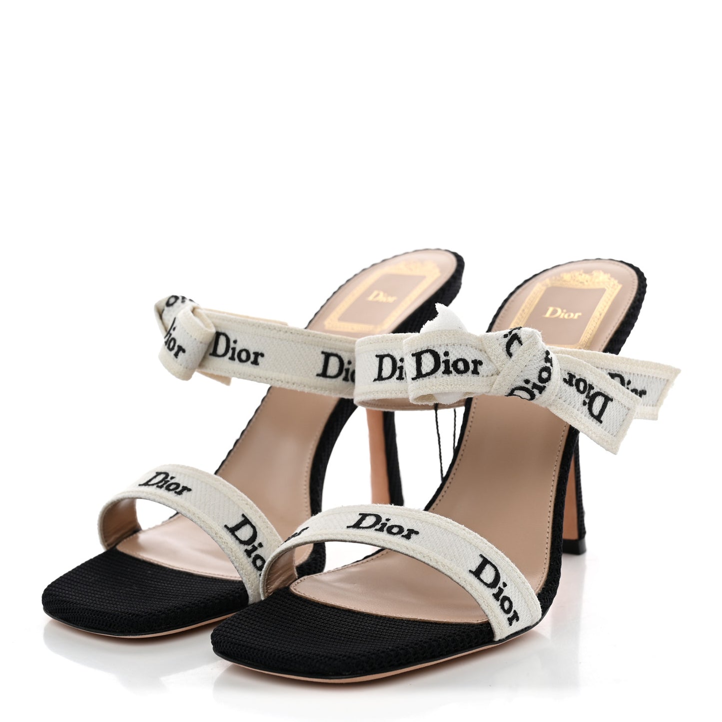 Cotton Embroidered Ribbon J'Adior 100mm Sandals 36 Black