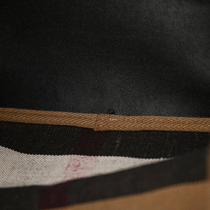 Burberry Grainy Calfskin Canvas Mega Check Medium Ashby Tassel Hobo Black 12 of 13