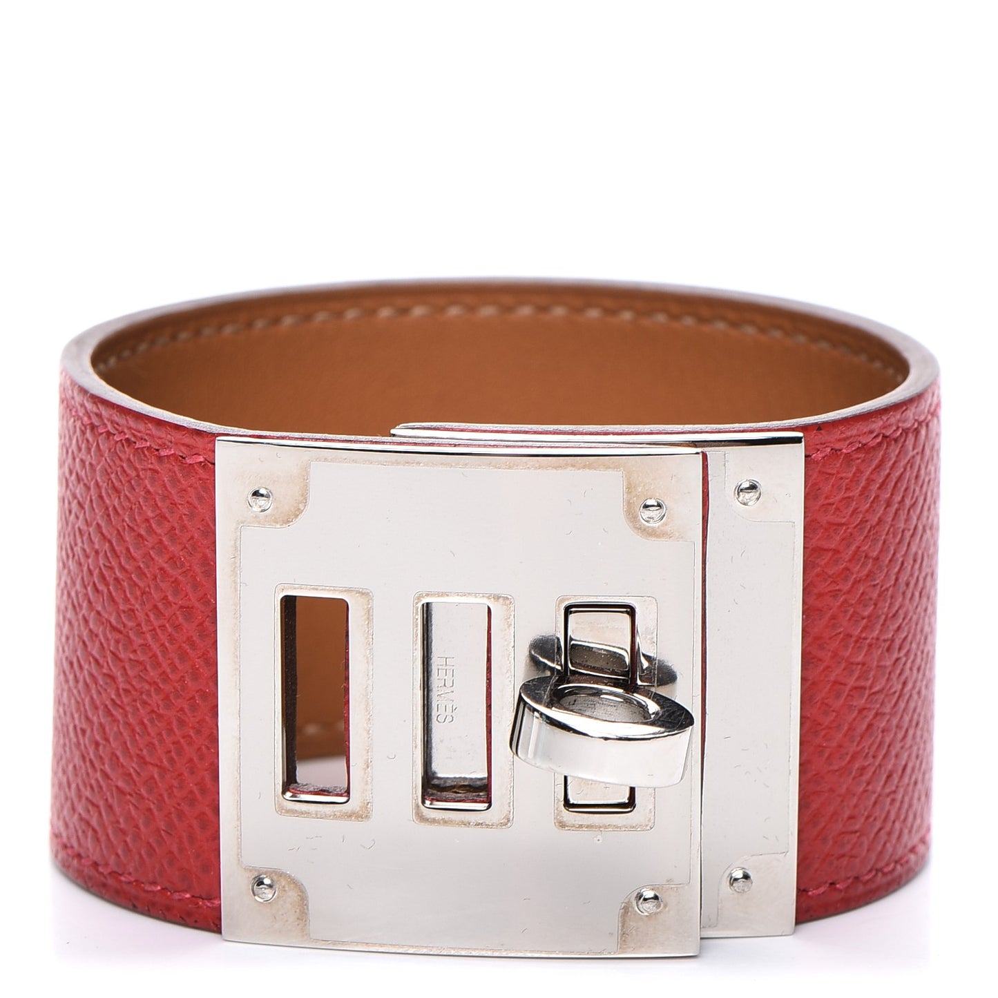 Epsom Kelly Dog Bracelet Rouge Casaque