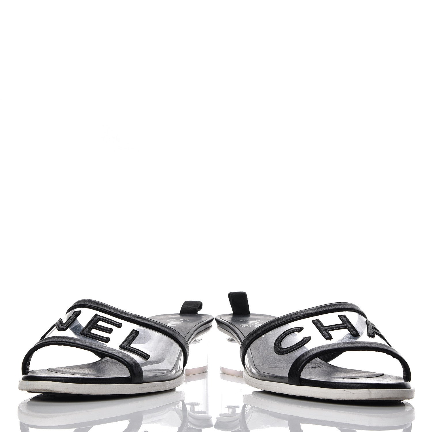 Chanel PVC Lambskin Logo Mules 40 Black 6 of 13
