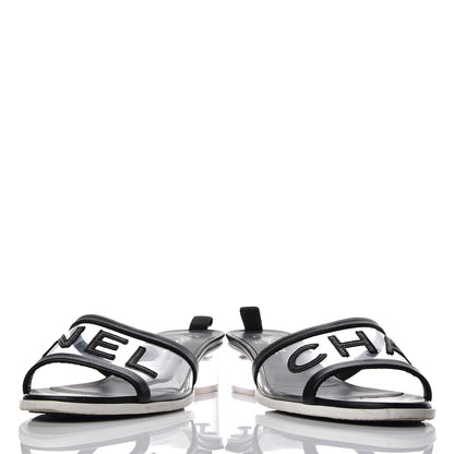 Chanel PVC Lambskin Logo Mules 40 Black 6 of 13