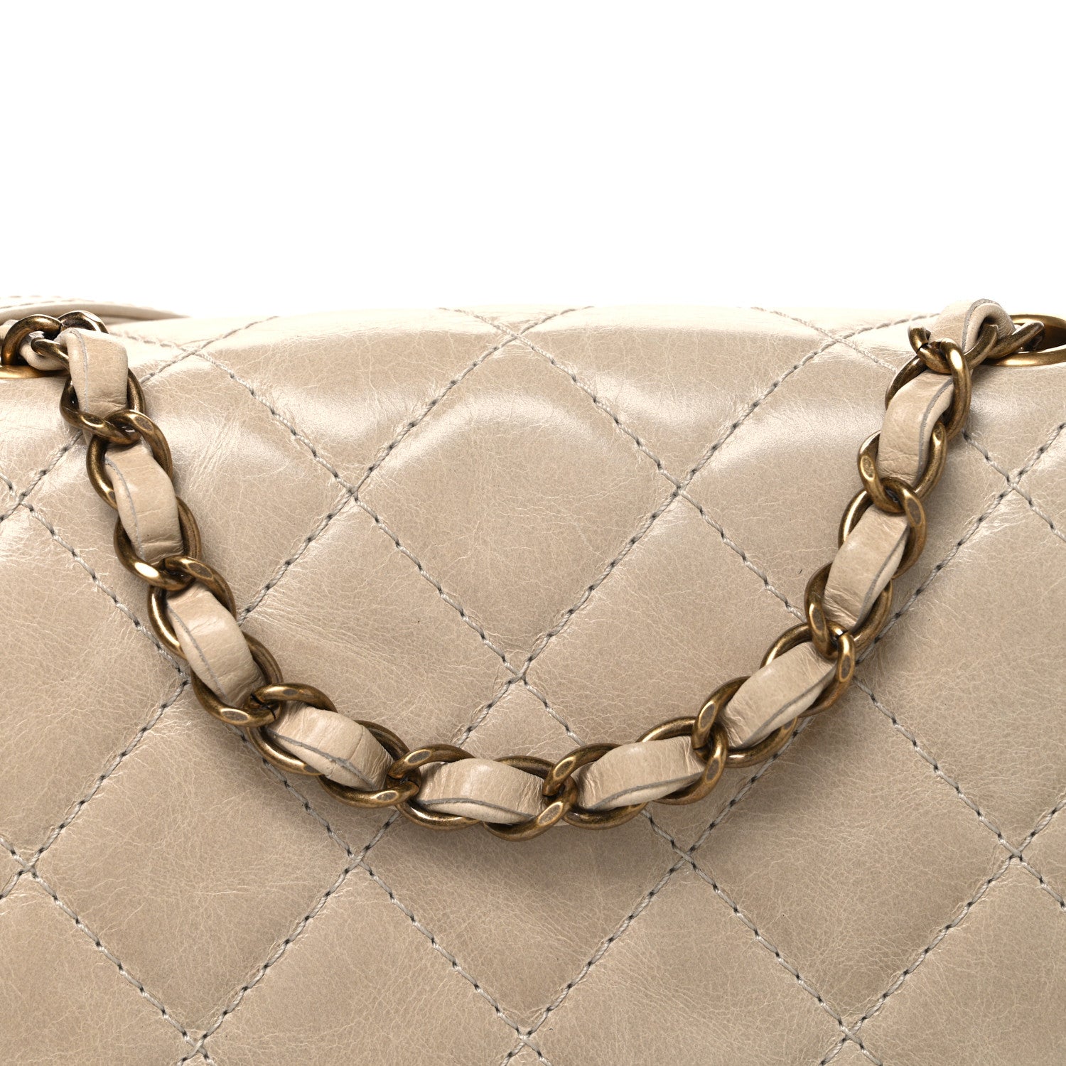 Chanel Glazed Calfskin Quilted Medium Bubble CC Flap Beige 8 of 10