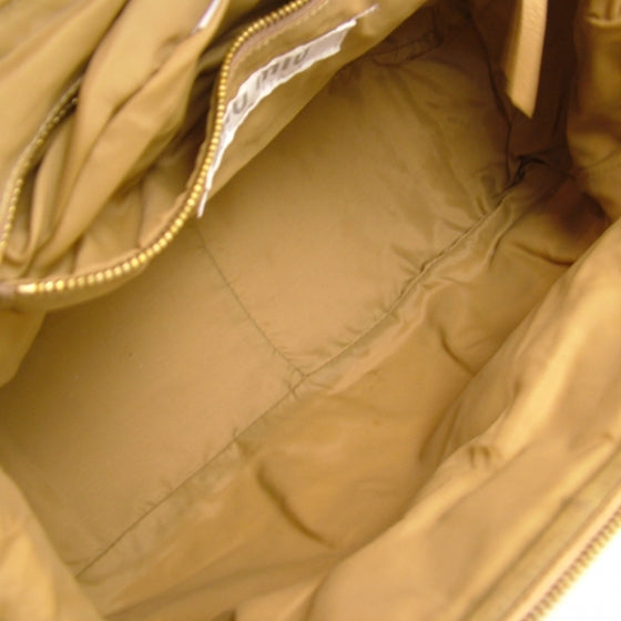 Miu Miu Leather Gathered Tote Camel 8 of 12