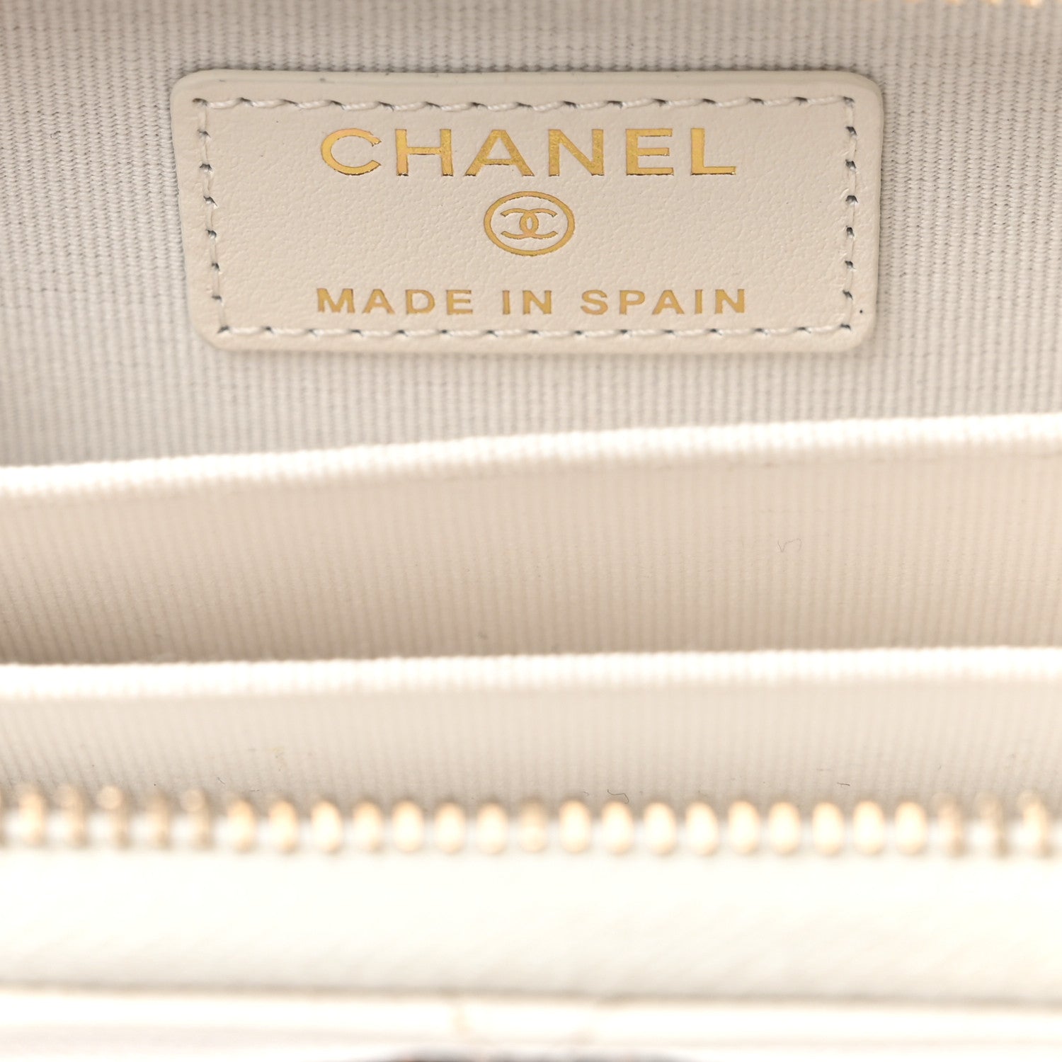 Chanel Lambskin Quilted Chanel 19 Zip Around Coin Purse Wallet White 6 of 7