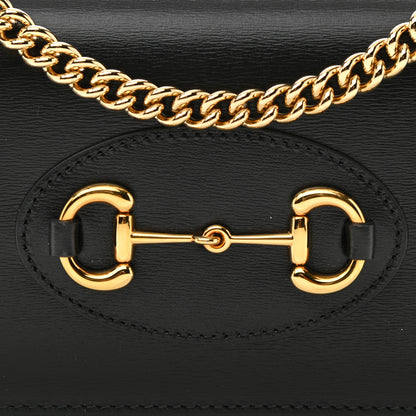 Gucci Boarded Plutone Calfskin Horsebit 1955 Wallet On Chain Black 8 of 10