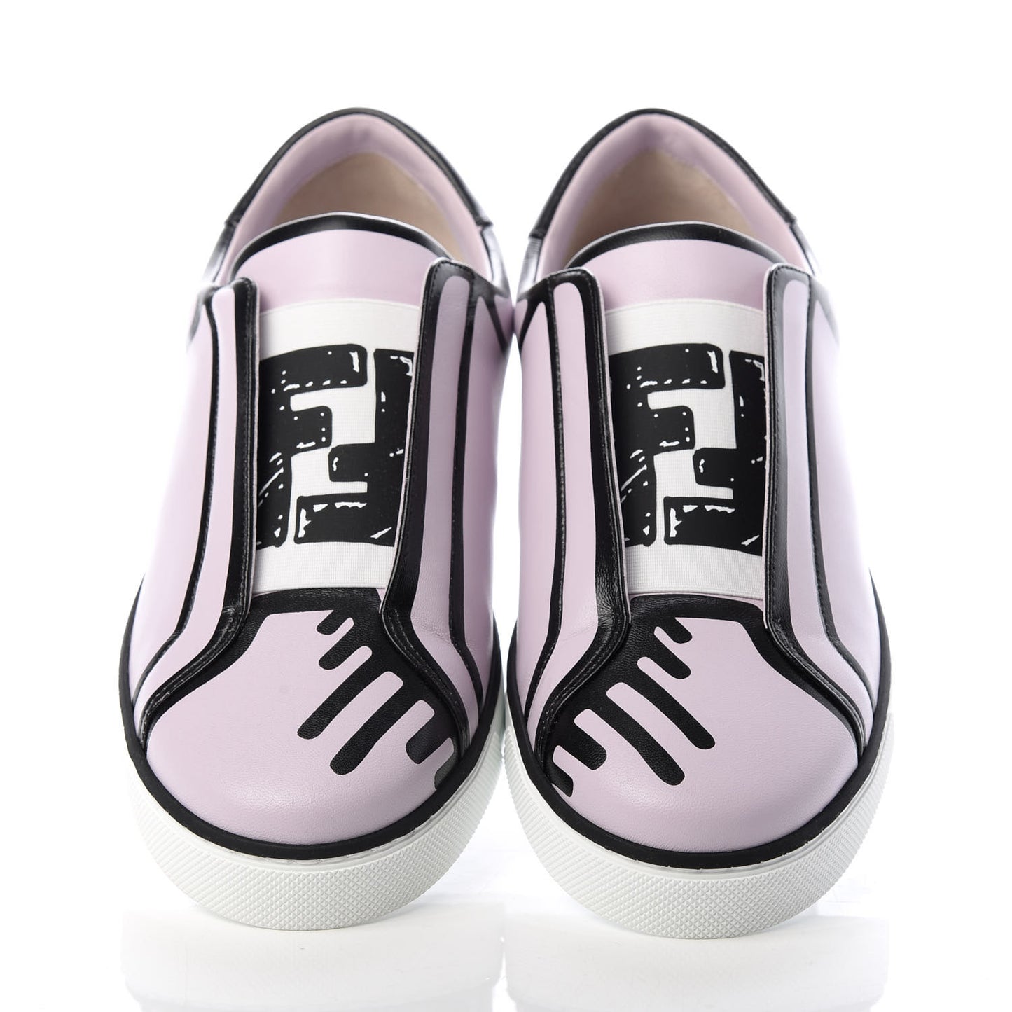 X JOSHUA VIDES Nappa Rockoclick Slip On Sneakers 38 Pink Xiloph White Black