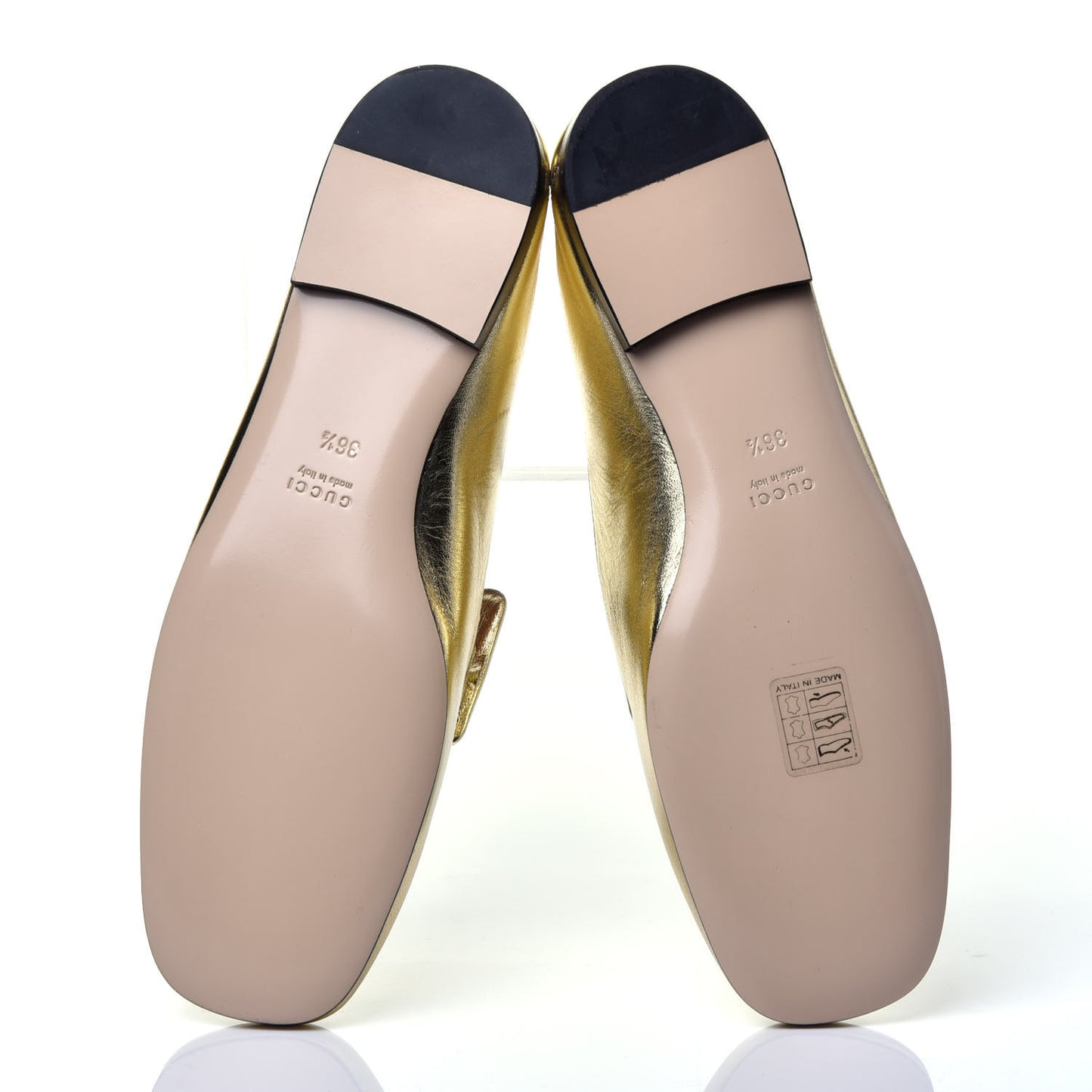 Metallic Nappa Crystal Square G Madelyn Loafers 36.5 Gold