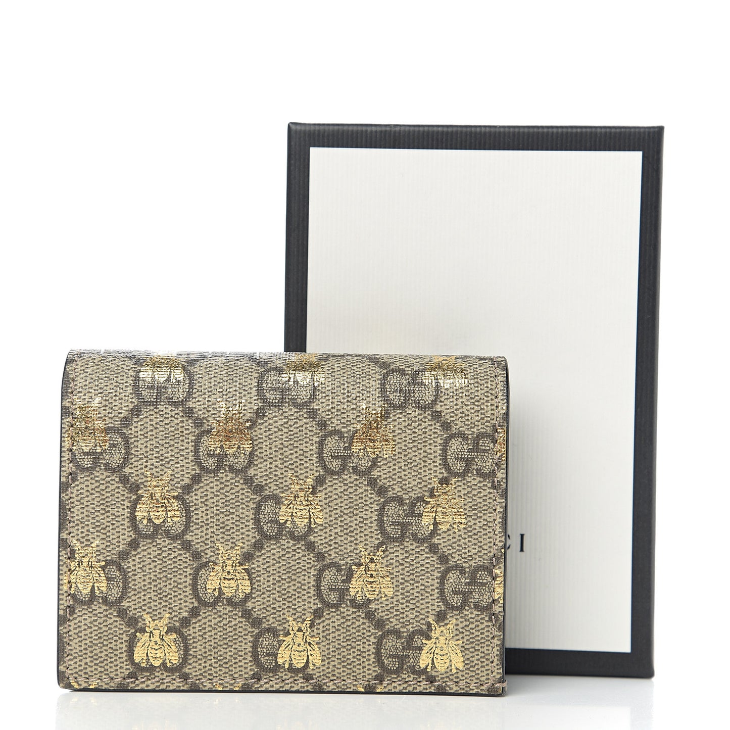 GG Supreme Monogram Bee Print Card Case