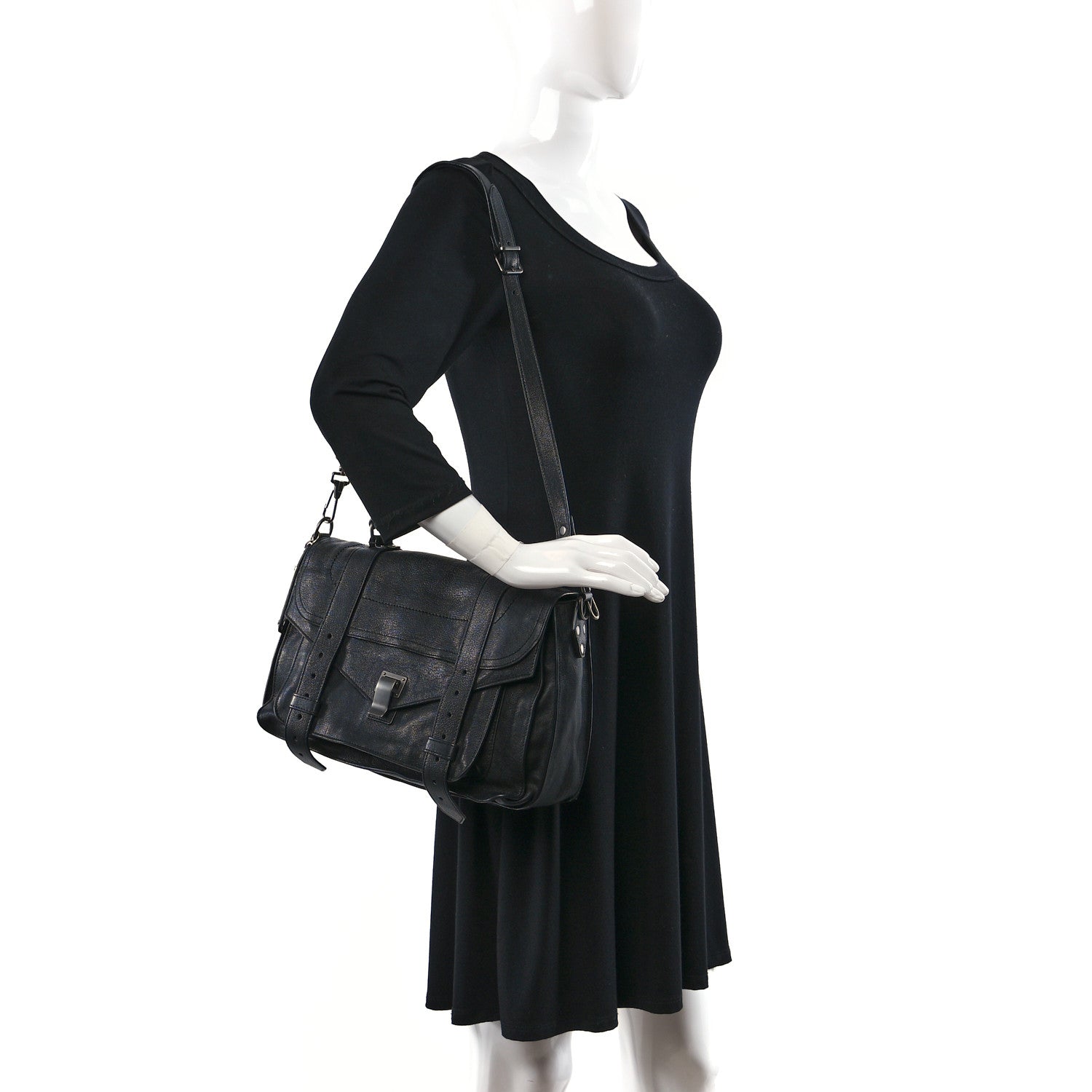 Proenza Schouler Lambskin Medium PS1 Satchel Black 2 of 8