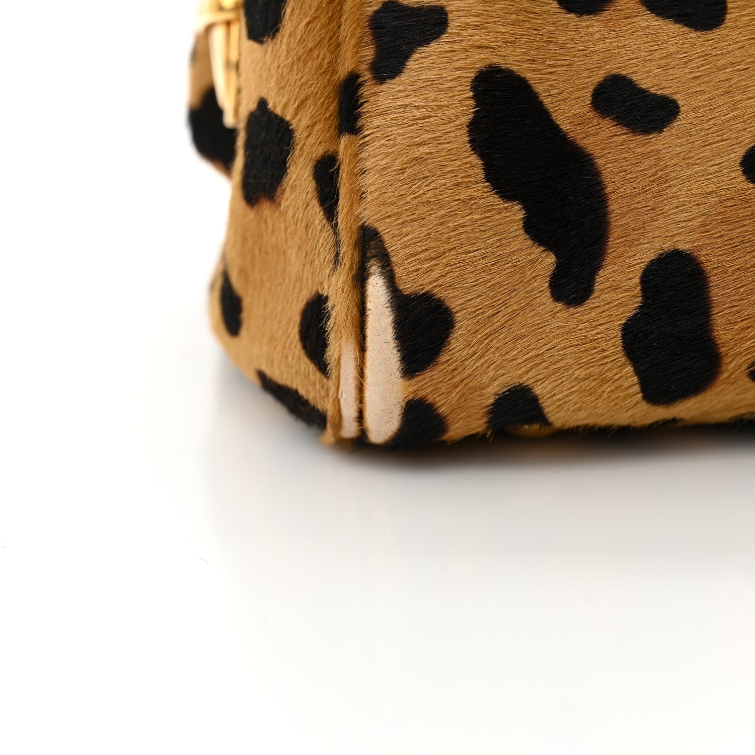 Prada Pony Hair Leopard Print Large Cavallino Miele Moro 12 of 13
